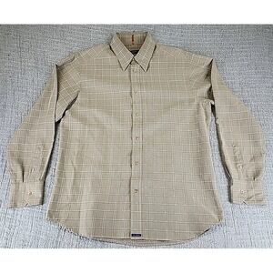 Ted Baker London Shirt Mens Sz 4 (Large) Gray Plaid Casual Button Up Long Sleeve